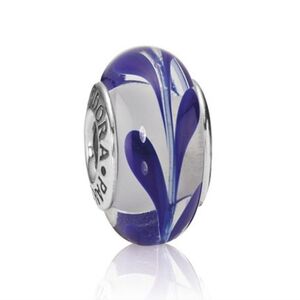 Pandora Retired Blue Swirl Murano Glass Bead - 790675